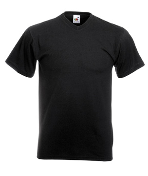 T-SHIRT VALUEWEIGHT UOMO (COLLO V) - FRUIT OF THE LOOM nero